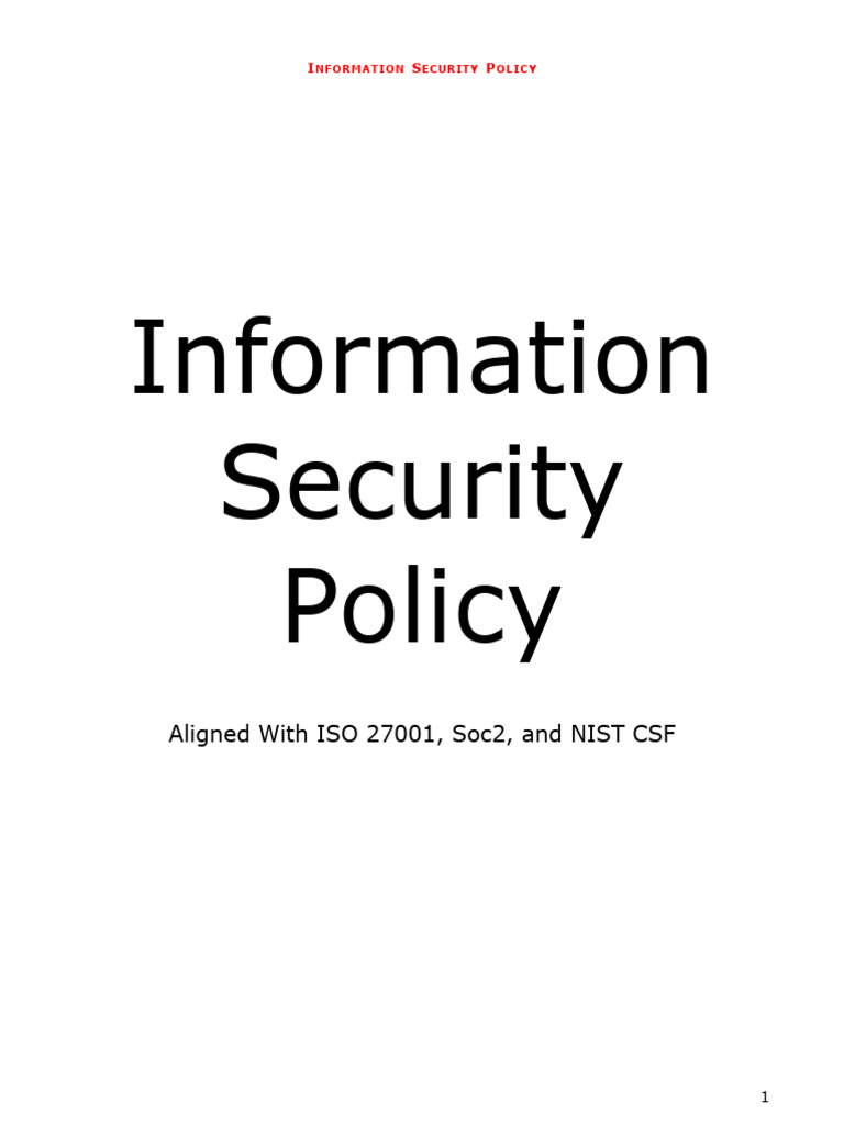 Information Security Policy Overview | PDF | Information Security ...