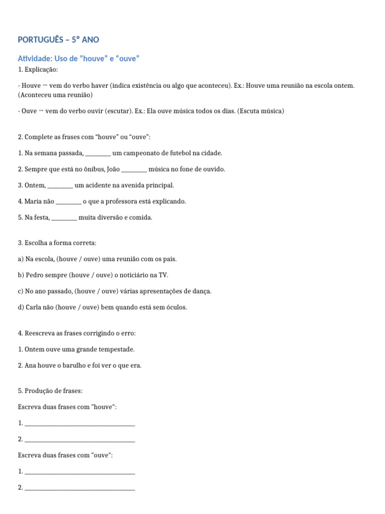 Atividade sobre 