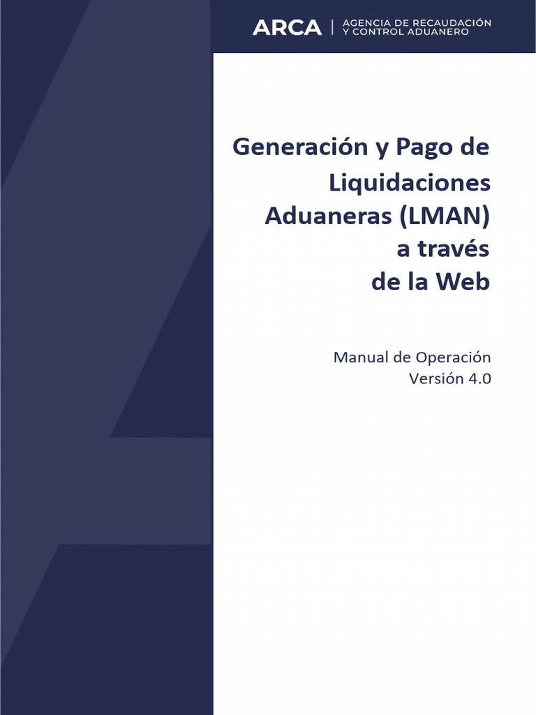 Liquidaciones Aduaneras (LMAN) Web AFIP | PDF | aduana | Negocios ...