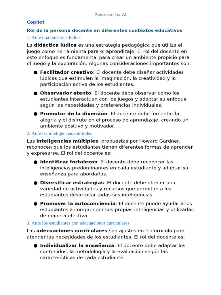 Rol del docente en contextos educativos | PDF | Plan de estudios | Maestros