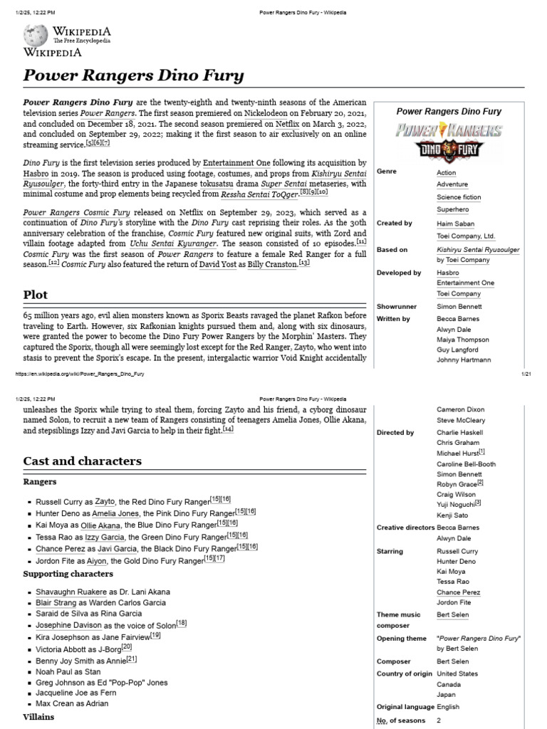 Power Rangers Dino Fury Overview | PDF | Transforming Toy Robots ...