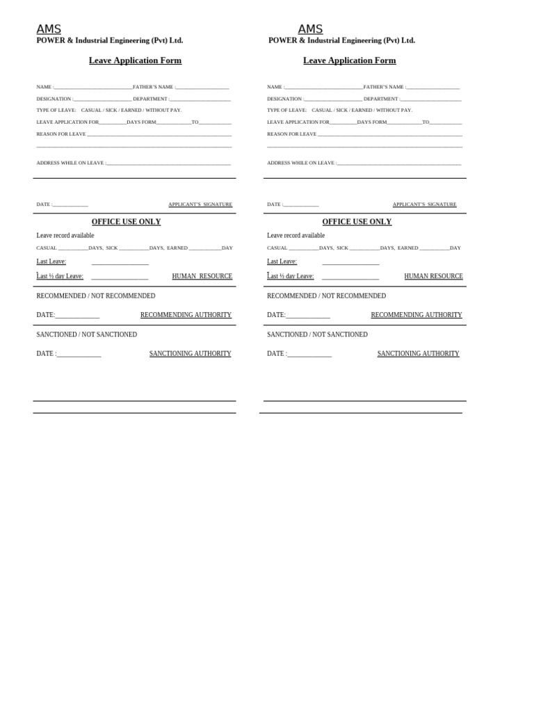 Leave Application | PDF