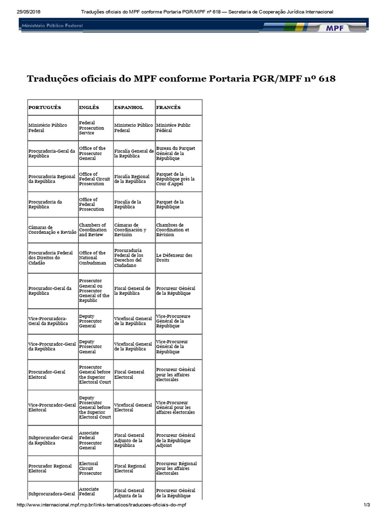 Traducciones oficiales del MPF Brasil | PDF | Justicia | Crimen y violencia