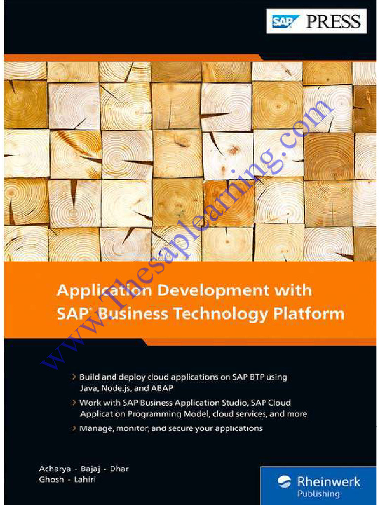 Application Development With SAP Business Technology Platform Sample | PDF