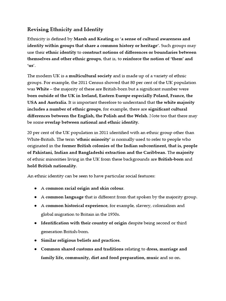 Understanding Ethnicity and Identity in the UK | PDF | Identity (Social ...