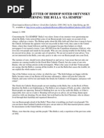 Pastoral Letter of Bishop Soter Ortynsky Concerning Ea Semper
