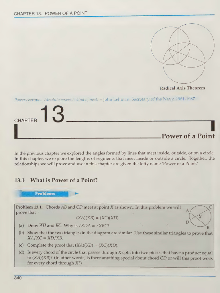 Power of a Point Theorem Explained | PDF | Circle | Geometric Shapes