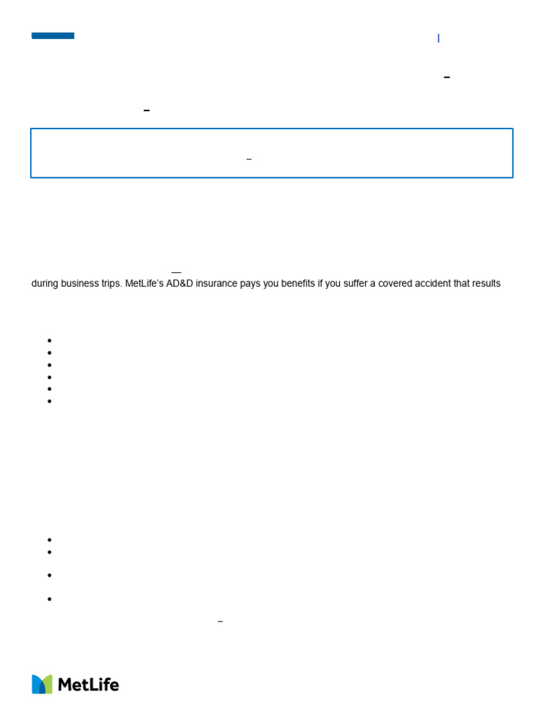MetLife Basic Term Life & AD&D Insurance | PDF | Life Insurance | Insurance