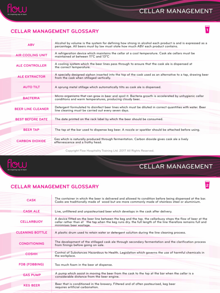 Cellar Management - Glossary | PDF
