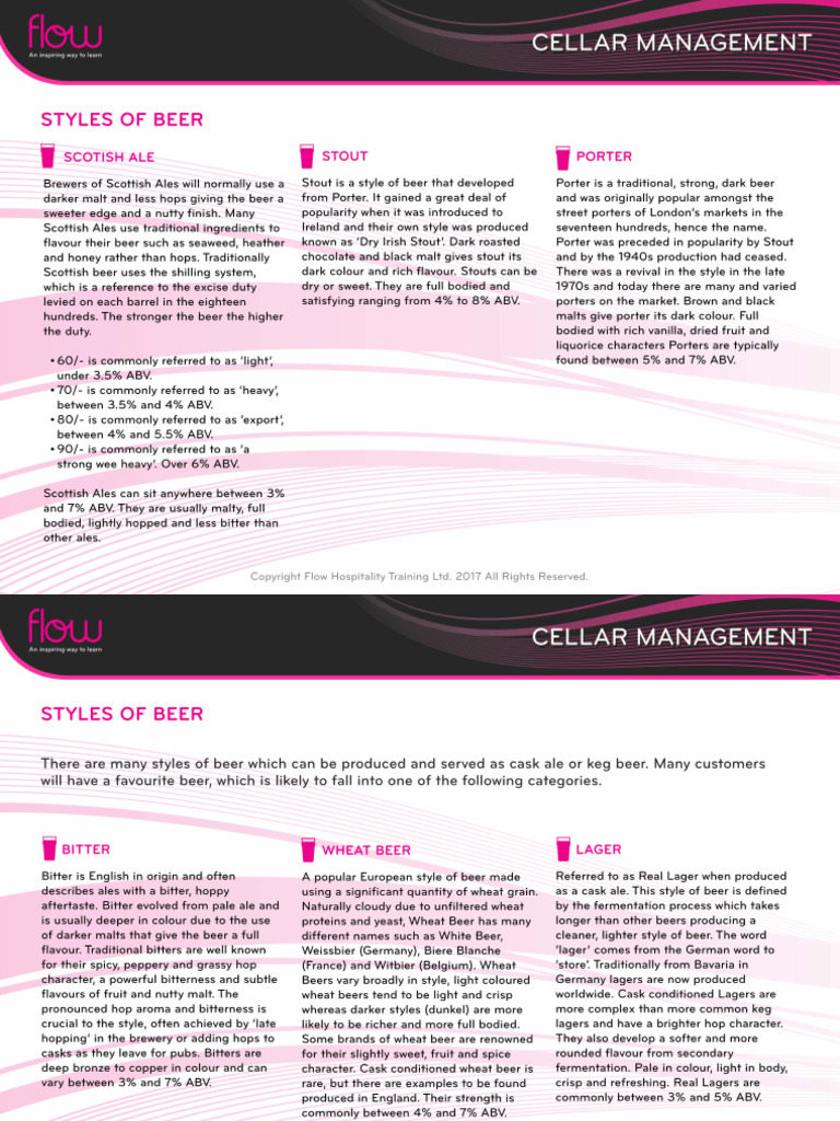Cellar Management - Styles of Beer | PDF