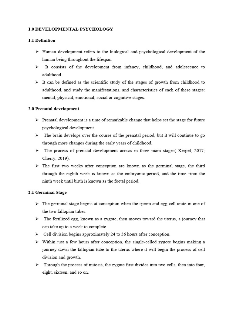 Developmental Psychology Au Notes | PDF | Psychological Concepts ...