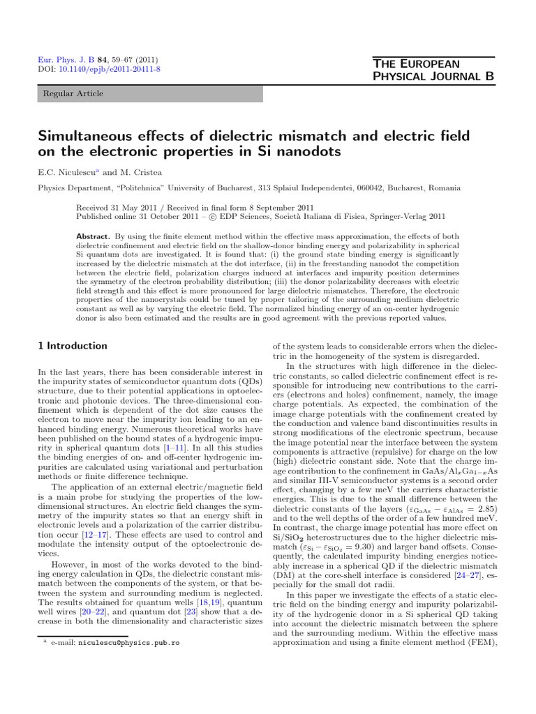 Simultaneous Effects of Dielectric Mismatch and Electric Field on the ...