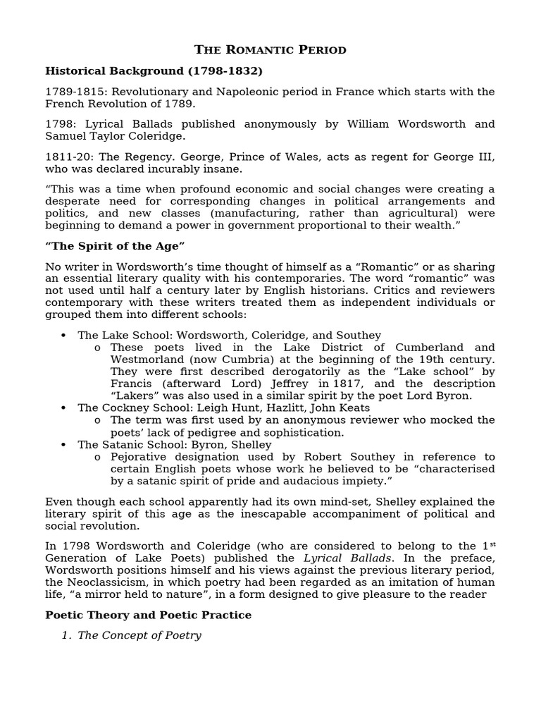 Wordsworth and Romantic Poetry Insights | PDF | William Wordsworth | Poetry