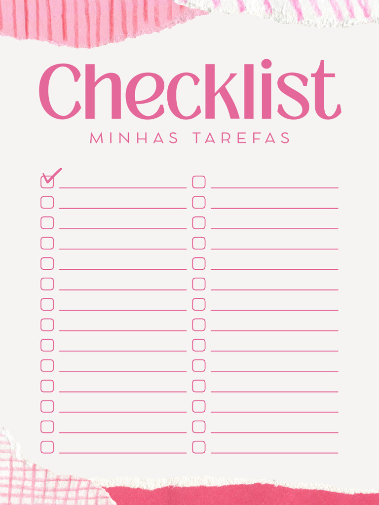 Documento A4 Checklist To Do Minhas Tarefas Delicado Rosa - 20250812 ...