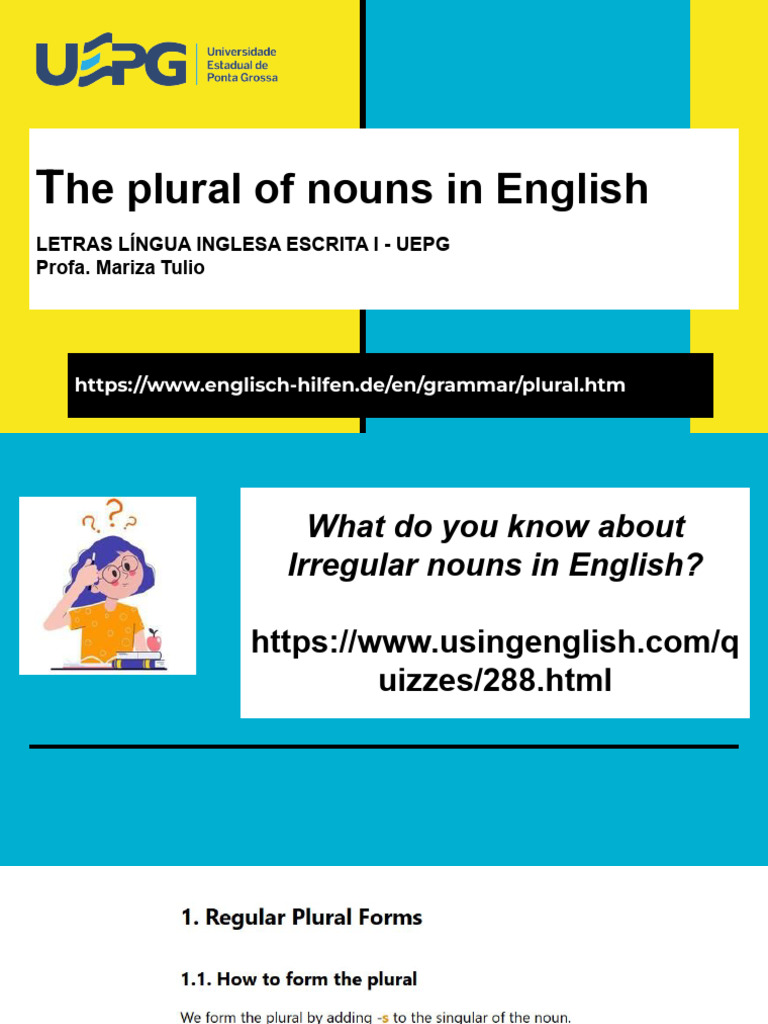 Plural Nouns in English | PDF