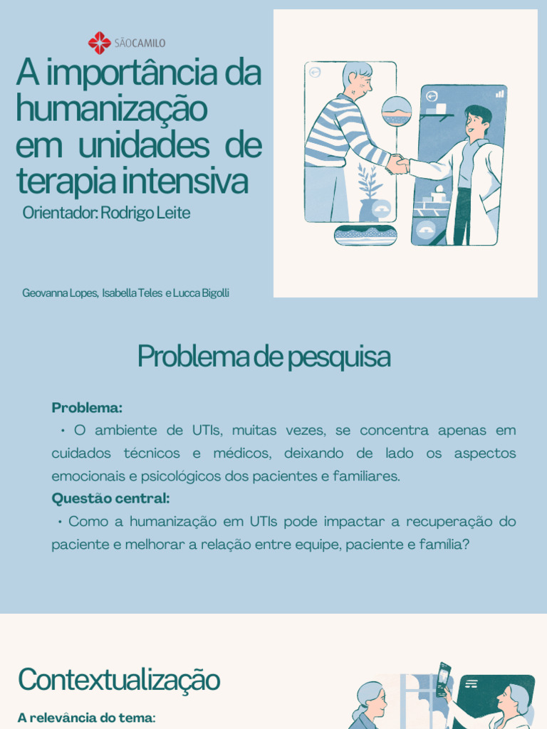 Humanização em UTIs: Impactos e Práticas | PDF | Unidade de Tratamento ...