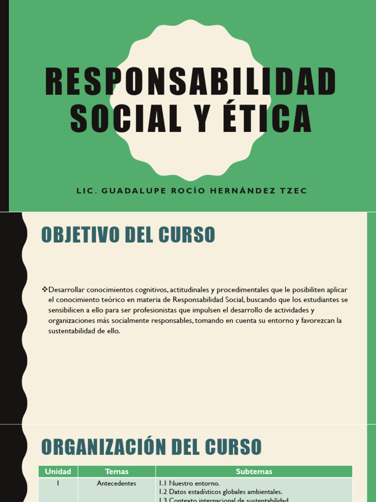 Curso de Responsabilidad Social y Ética | PDF | Sustentabilidad ...