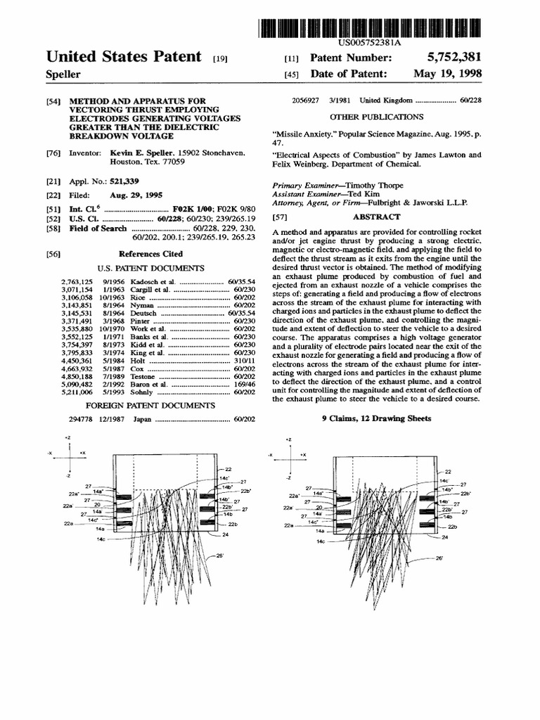 Thrust Vectoring Method and Apparatus | PDF | Thrust | Engines