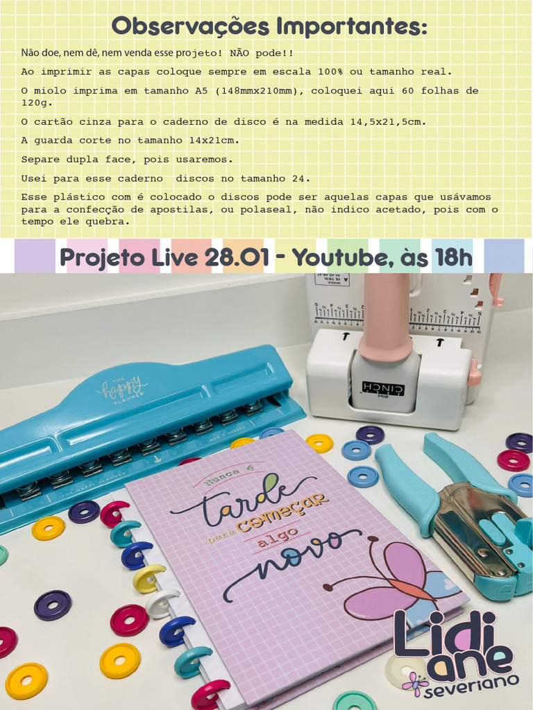 Instruções para Projeto Live no YouTube | PDF