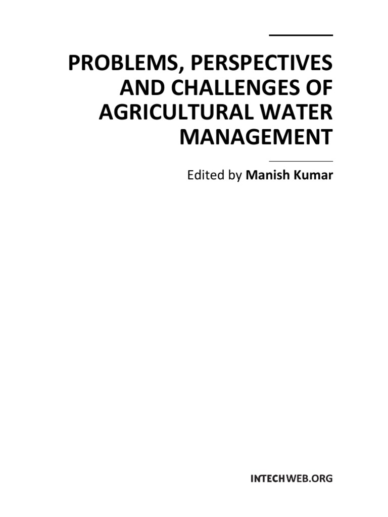 Problems Perspectives and Challenges of Agricultural Water Management ...