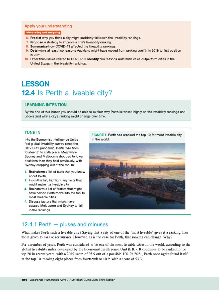 Is Perth A Liveable City | PDF