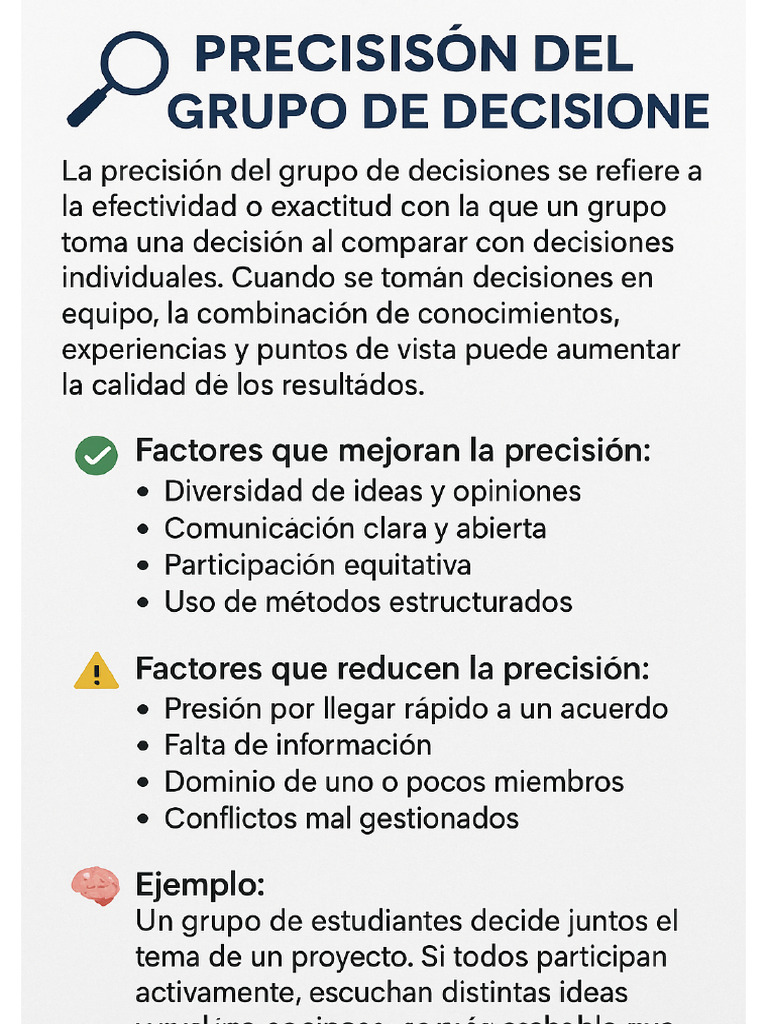 Precision Grupo de Decisiones | PDF
