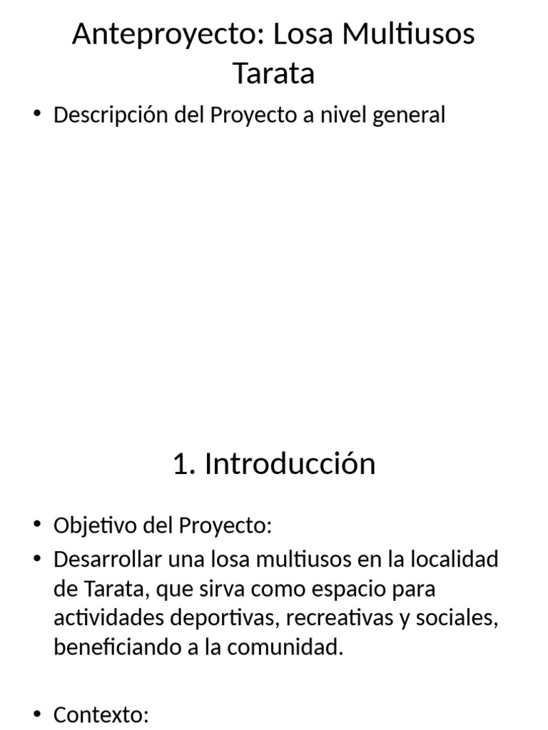 Losa Multiusos para Tarata | PDF