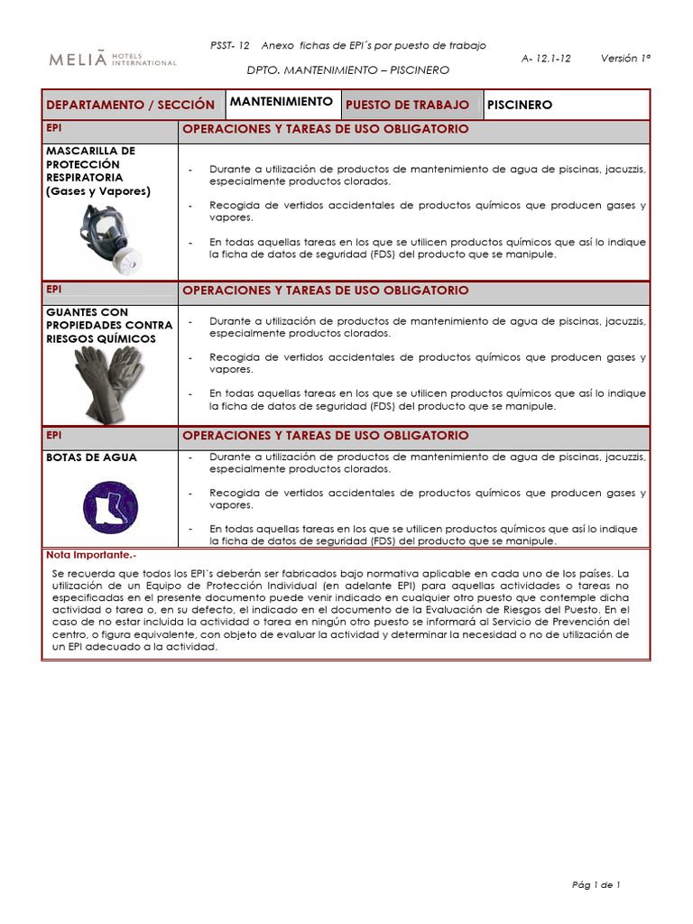 A-12.1-12 EPI-¦s SSTT Piscinero | PDF