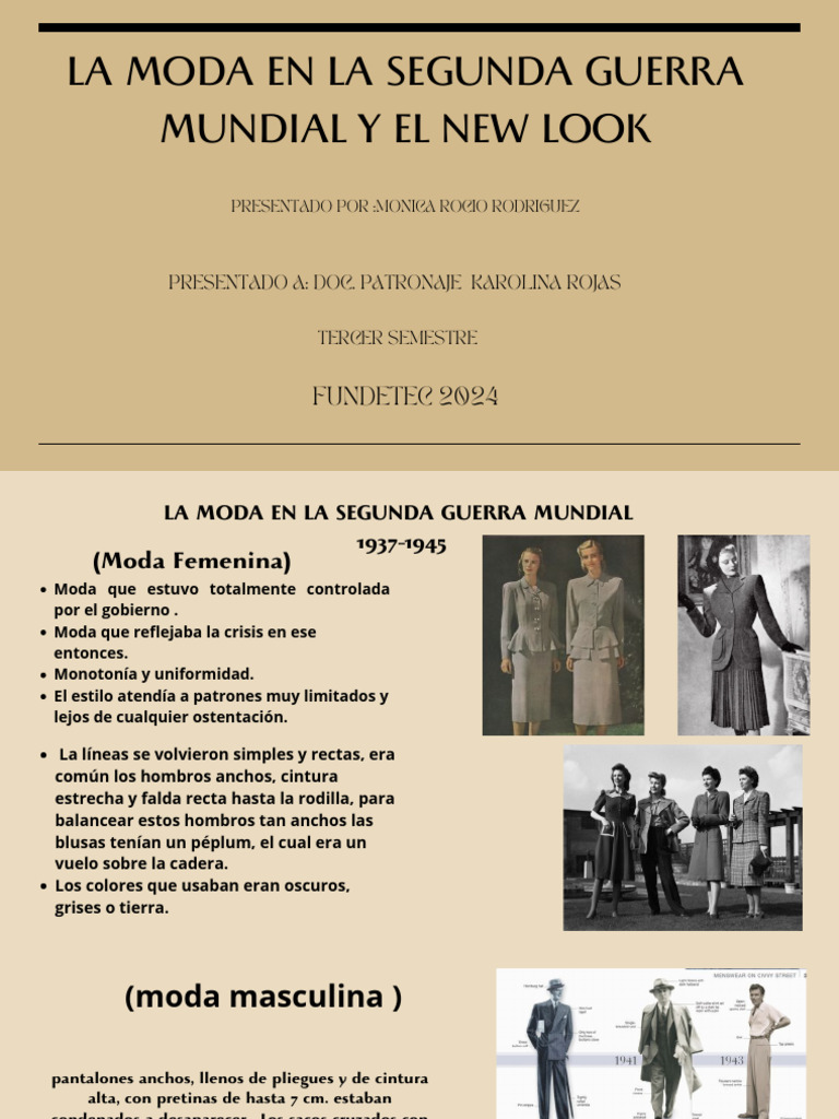 Moda en la Segunda Guerra Mundial | PDF