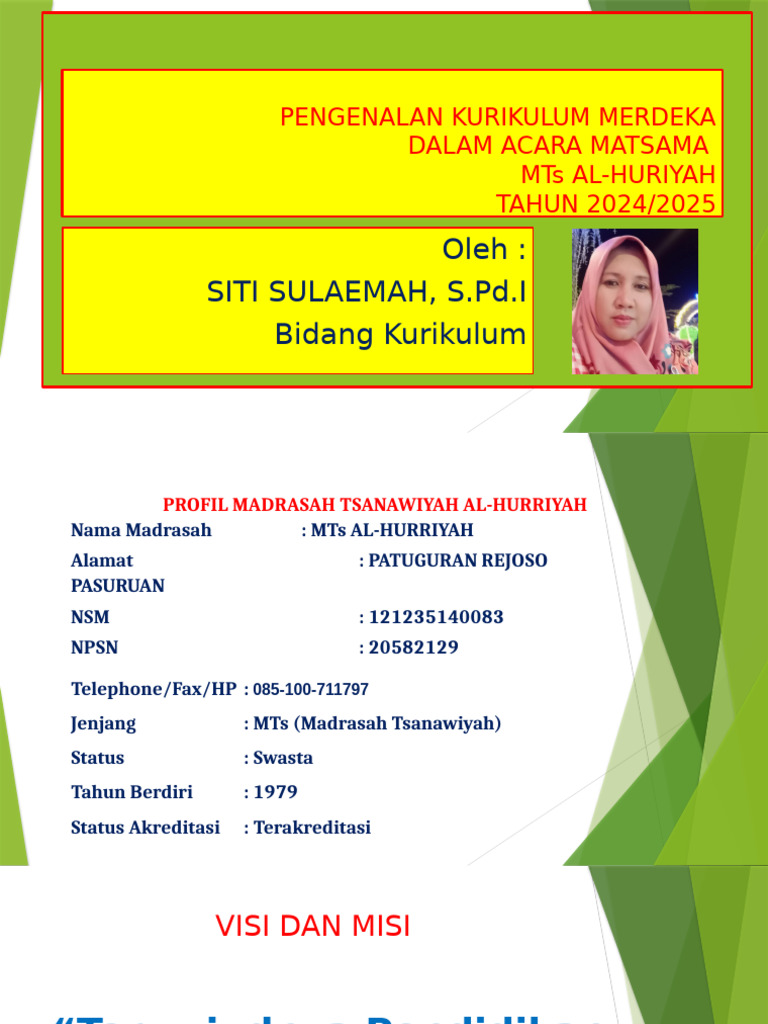 Pengenalan Kurikulum Merdeka MTs Al-Hurriyah | PDF
