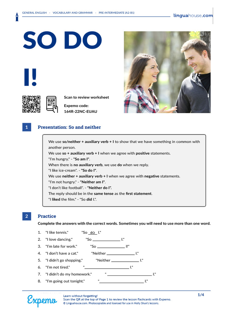 So Do I! Agreement in English | PDF | Verb | Linguistics
