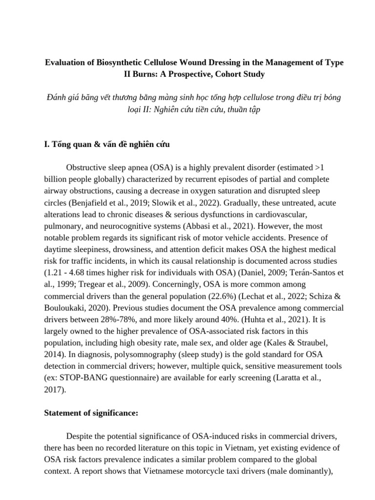 Evaluation of Epiprotect for Type II Burns | PDF | Sleep Medicine ...