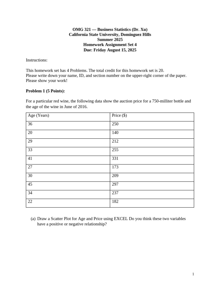 OMG+321+Homework+4+Summer+2025 | PDF | Errors And Residuals ...