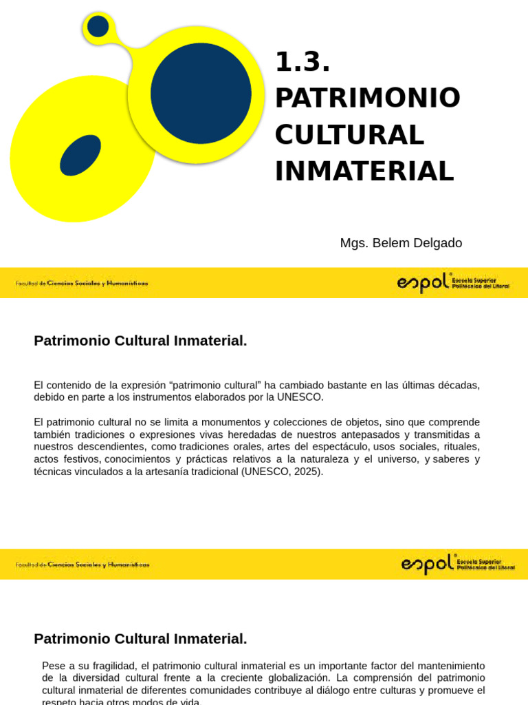 Clase 4 Patrimonio Cultural Inmaterial | PDF | Patrimonio de la ...