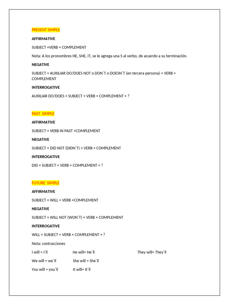 Present Simple | PDF
