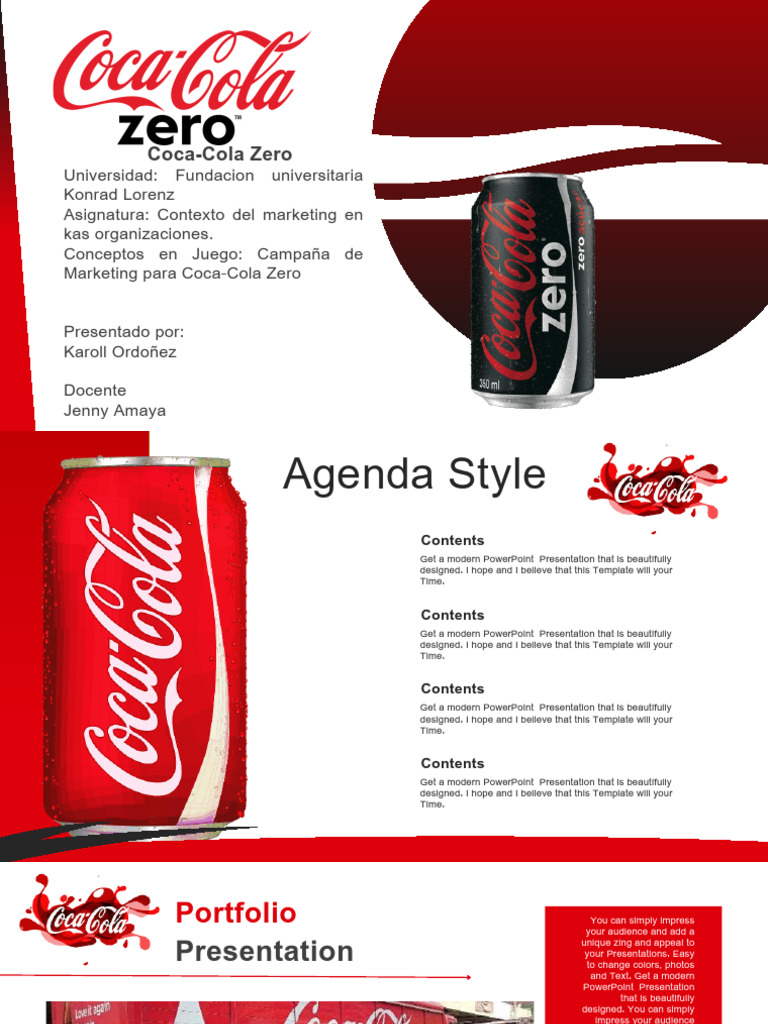 Coca-Cola Zero PowerPoint Template | PDF | Microsoft Power Point ...