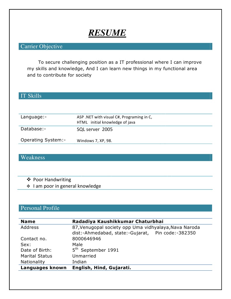 Resume Carrier Objective PDF - 1668084842