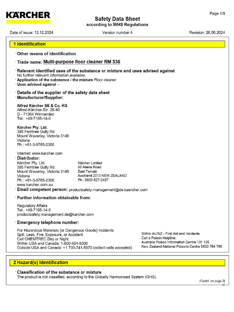 Cleaner SDS | PDF