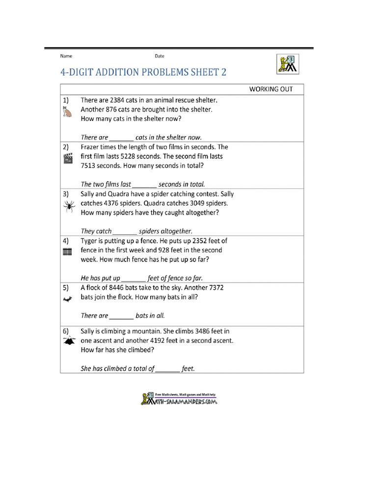 World Problem Grade 3 | PDF