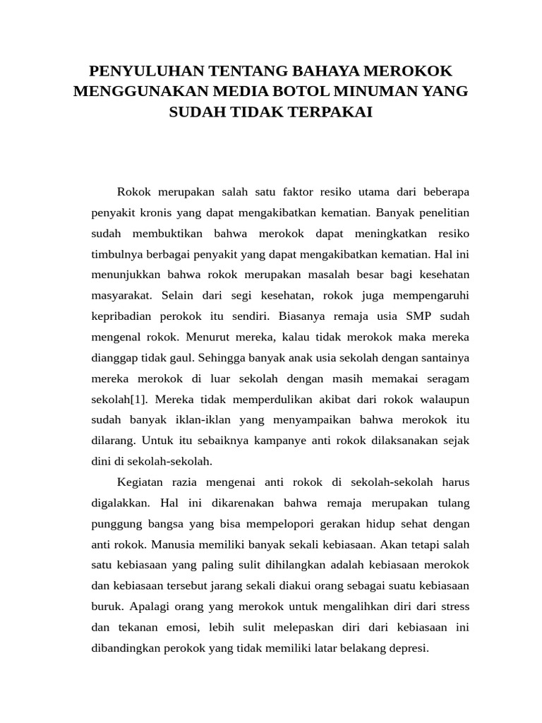 Edukasi Bahaya Merokok untuk Remaja | PDF