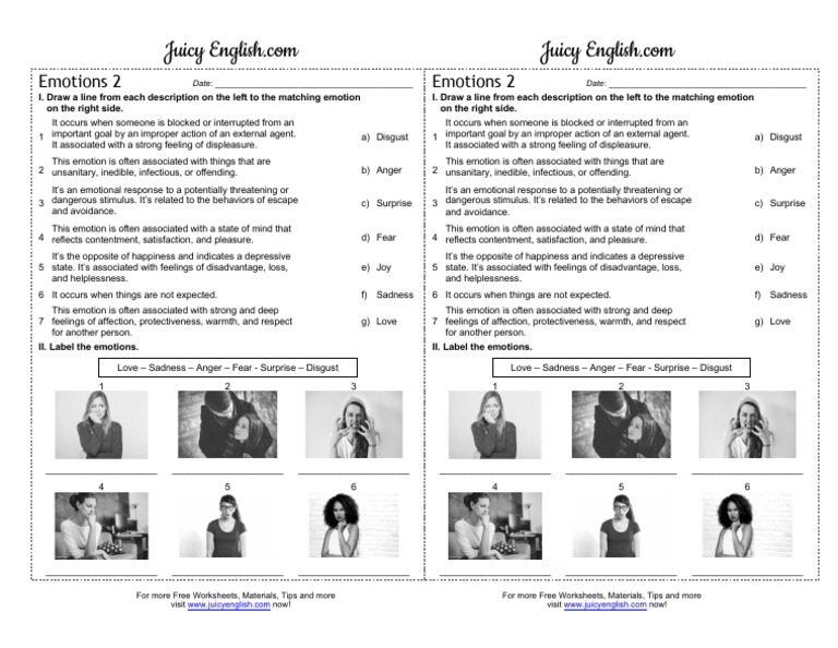 Emotions Worksheet for Activities | PDF | Emotions | Feeling