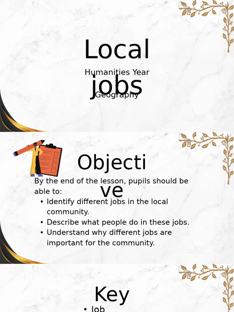 Humanities Year 1-2.6 Local Jobs - Geography | PDF