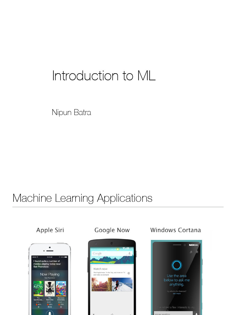 Overview of Machine Learning Applications | PDF | Machine Learning ...
