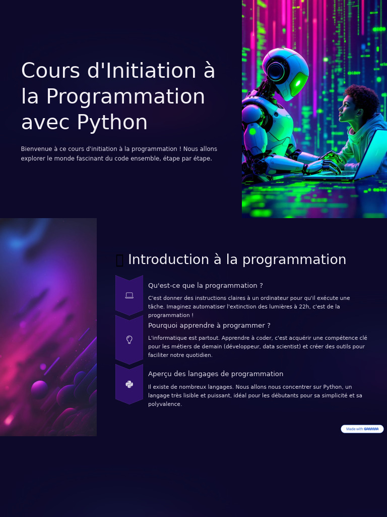 Cours d'Initiation à Python pour Débutants | PDF | Programmation ...