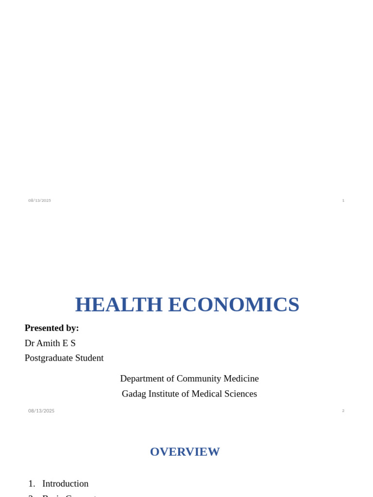Health Economics: Key Concepts and Terms | PDF | Gross Domestic Product ...