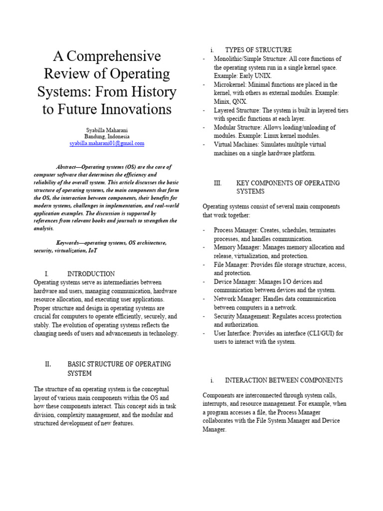 Overview of Operating Systems Evolution | PDF | Operating System ...