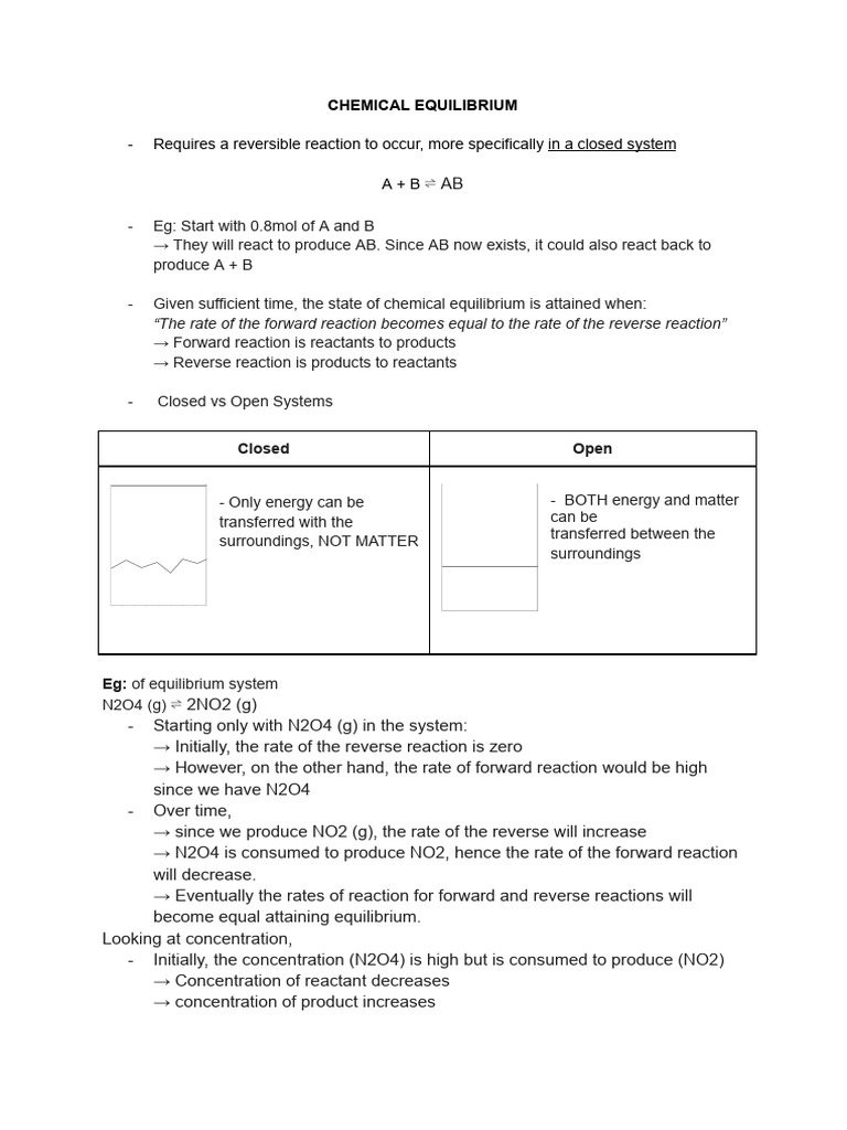 Understanding Chemical Equilibrium Dynamics | PDF | Reaction Rate ...