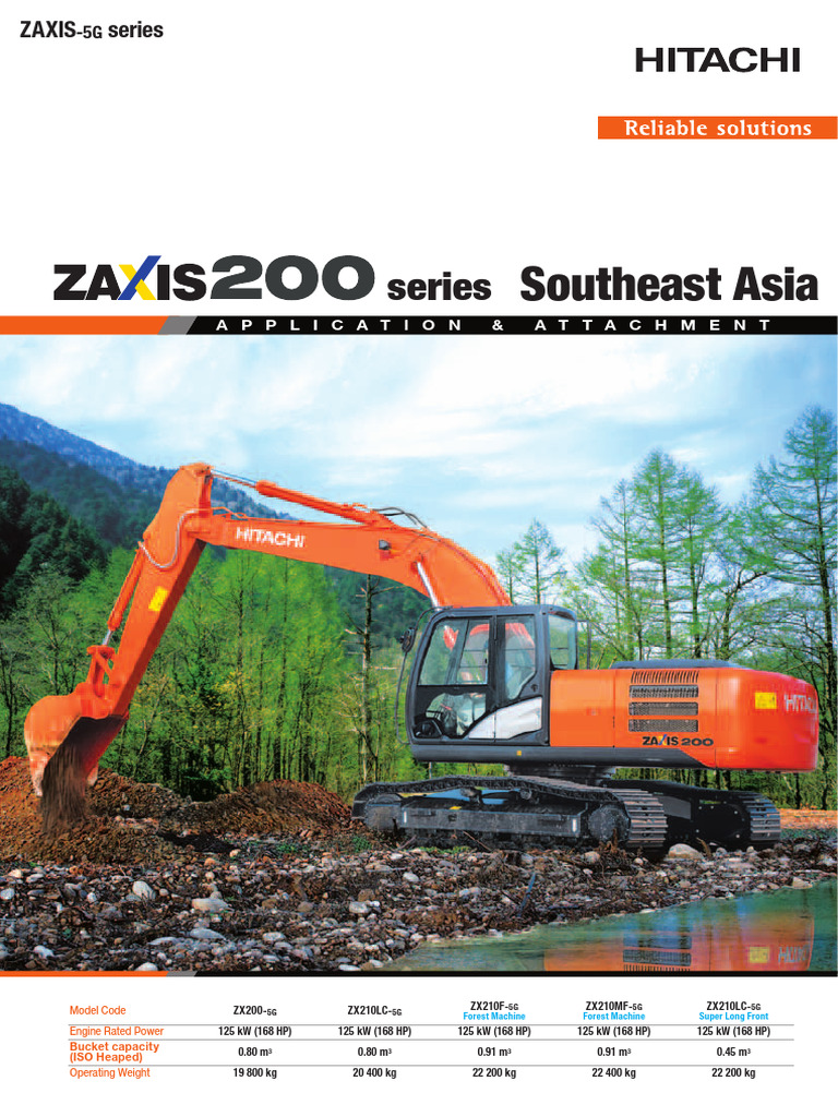 Brosur Hitachi Excavator 20 Ton PDF Pump Mechanical Engineering