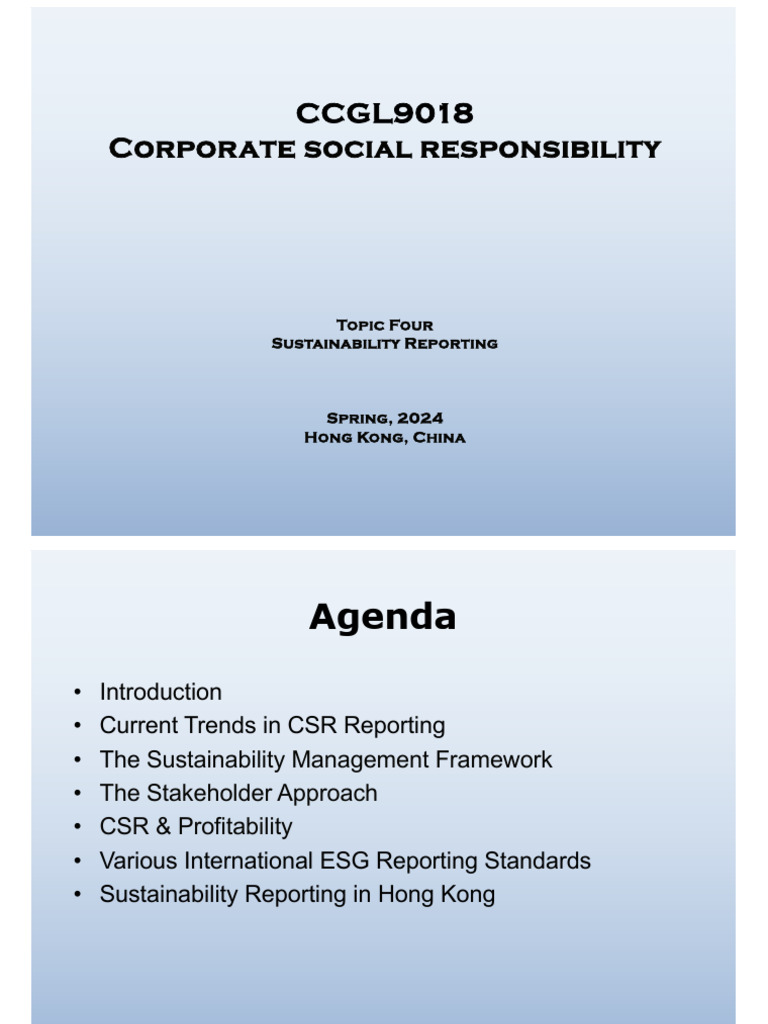 CSR and Sustainability Reporting Trends | PDF | Corporate Social ...