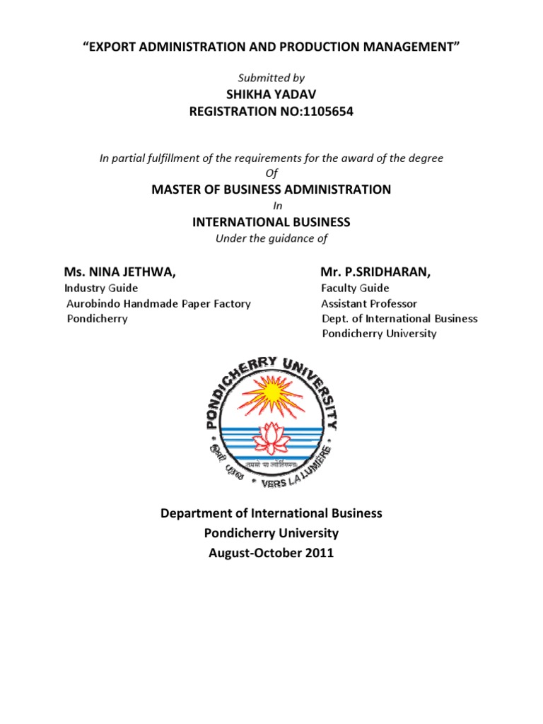 Internship Report | PDF | Bill Of Lading | Invoice